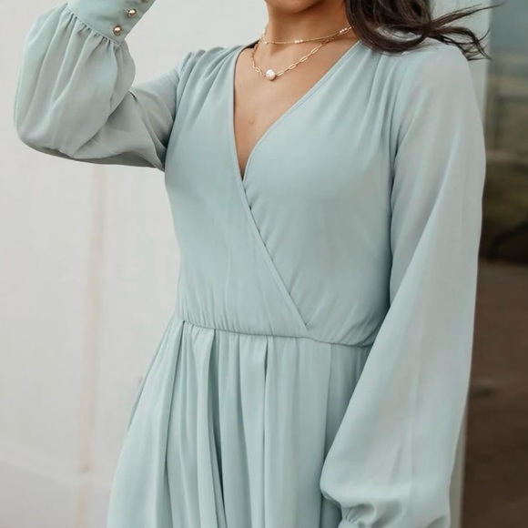 SOLD Bohme Dress Sage Green - Picture 2 of 6